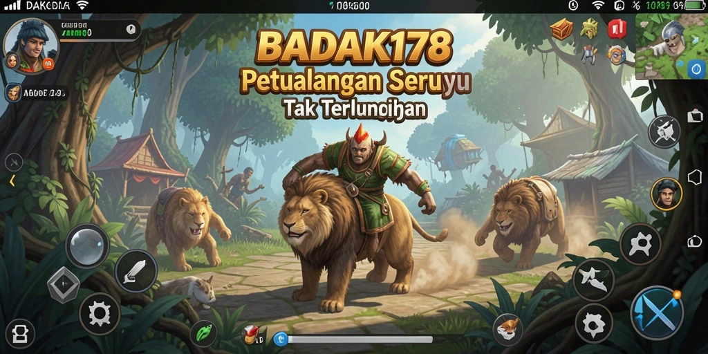 Screenshot menunjukkan aksi seru dalam permainan BADAK178 dengan latar belakang yang menakjubkan.