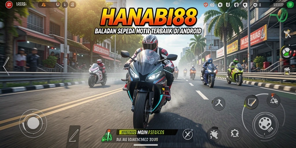 Gameplay menegangkan dalam balapan sepeda motor di HANABI88.