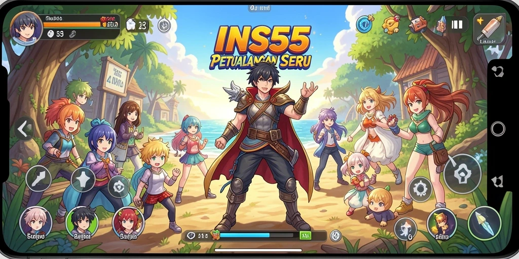 Tangkapan layar gameplay seru dalam game Anime INS55.