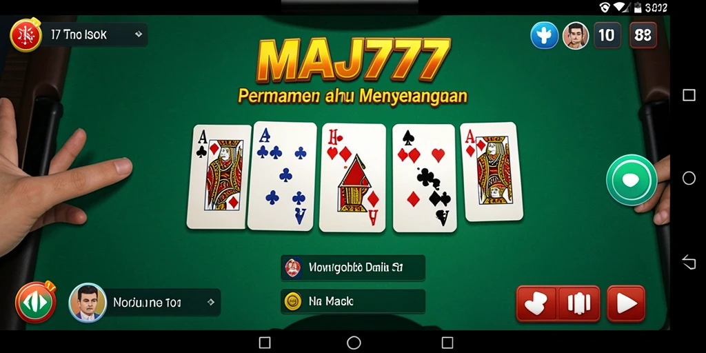 Screenshot MAJ777 menampilkan gameplay Domino yang seru dan interaktif.