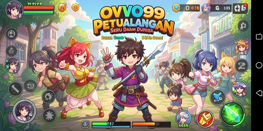 Tampilan gameplay menarik dari OVO99 dengan karakter anime.