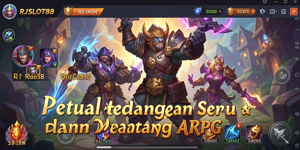 Tampilan gameplay RJSLOT88 dengan aksi pertarungan seru dan karakter menawan.