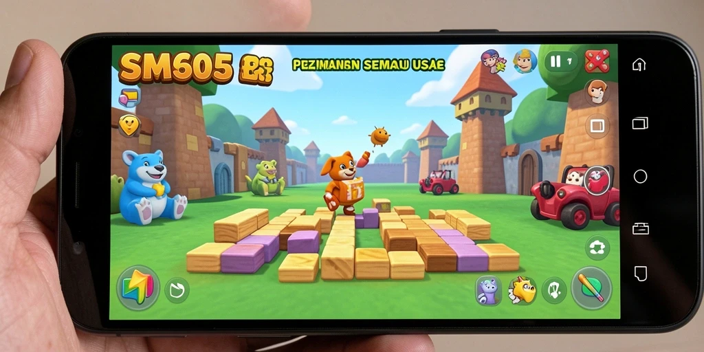 Tampilan gameplay SM605 yang penuh tantangan teka-teki.