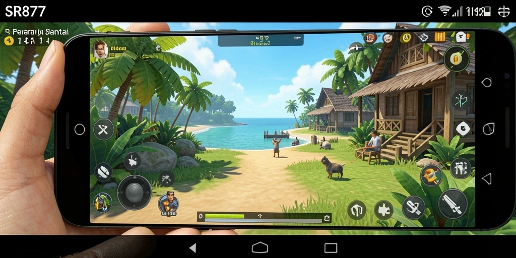 Tampilan utama gameplay SR877 yang menarik dan penuh warna.