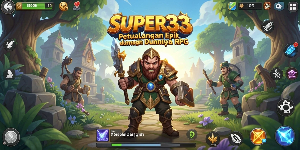 Tampilan gameplay SUPER33 yang memukau dan aksi RPG seru.