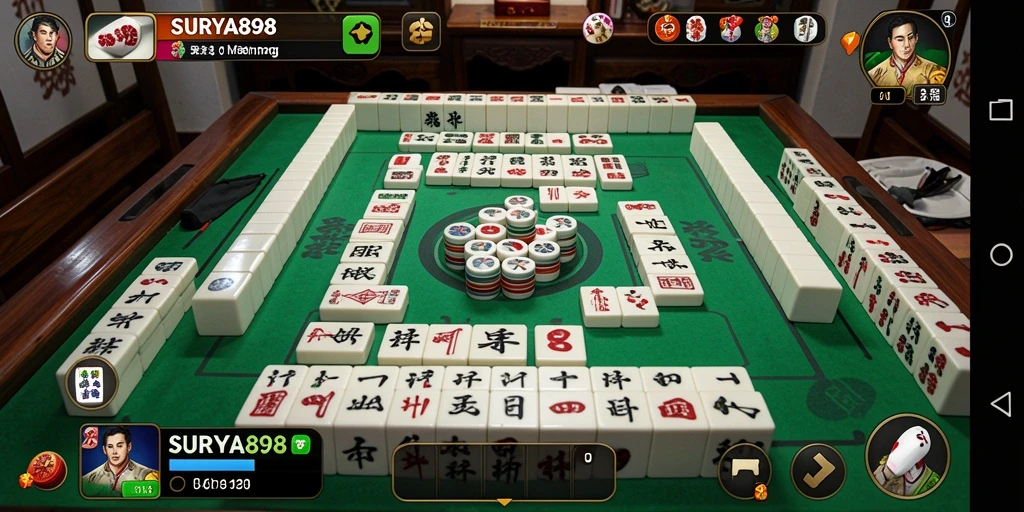 Tampilan gameplay Mahjong yang seru dan menantang di SURYA898.