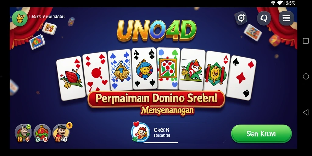 Tampilan screenshot utama permainan Domino UNO4D dengan gameplay menarik.